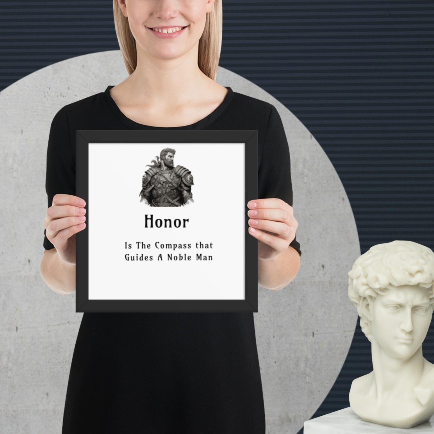 Stoic Philosophy Quote | Framed Wall Art | Inspirational Poster | Framed Poster | Self Improvement | Quotes | Honor Compass