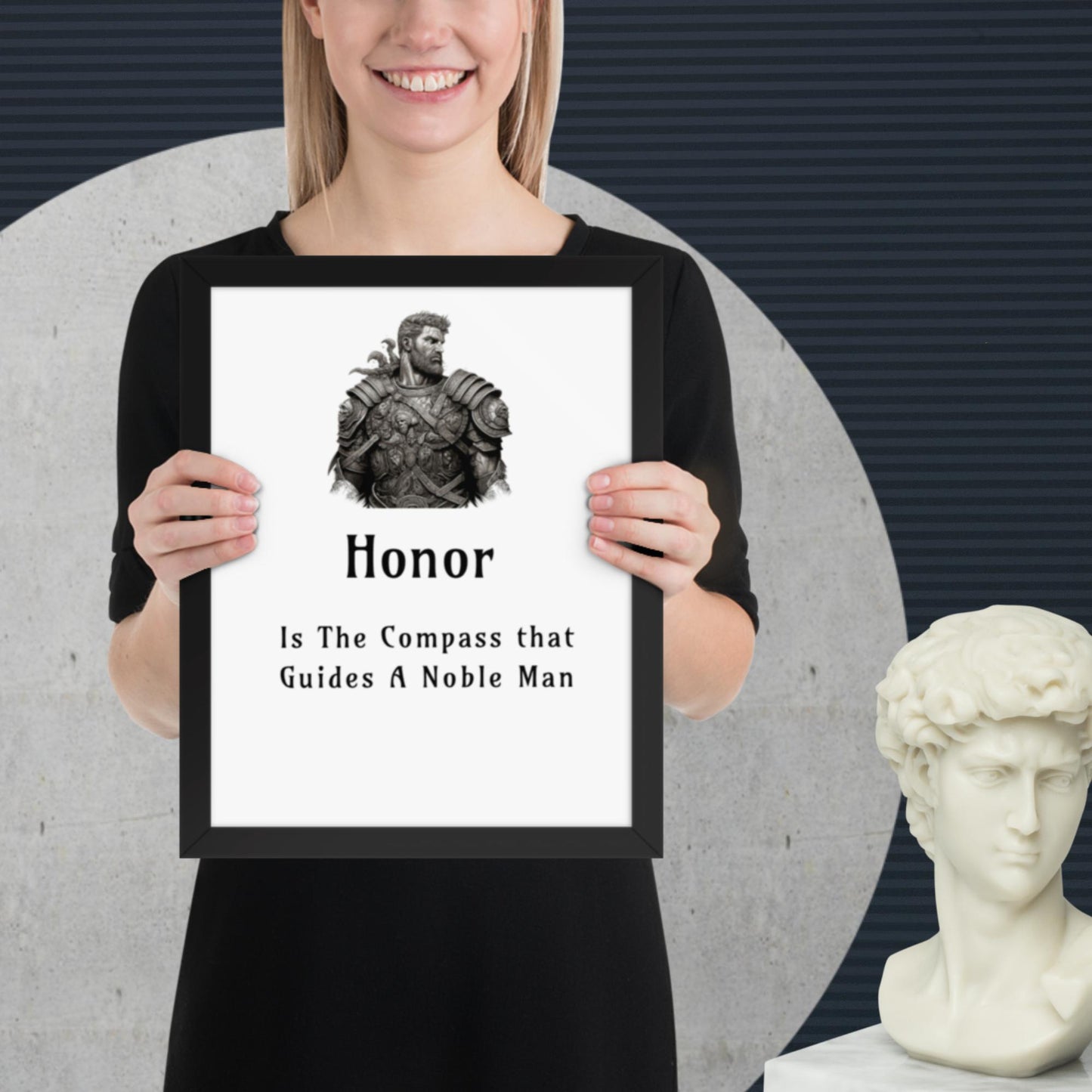 Stoic Philosophy Quote | Framed Wall Art | Inspirational Poster | Framed Poster | Self Improvement | Quotes | Honor Compass