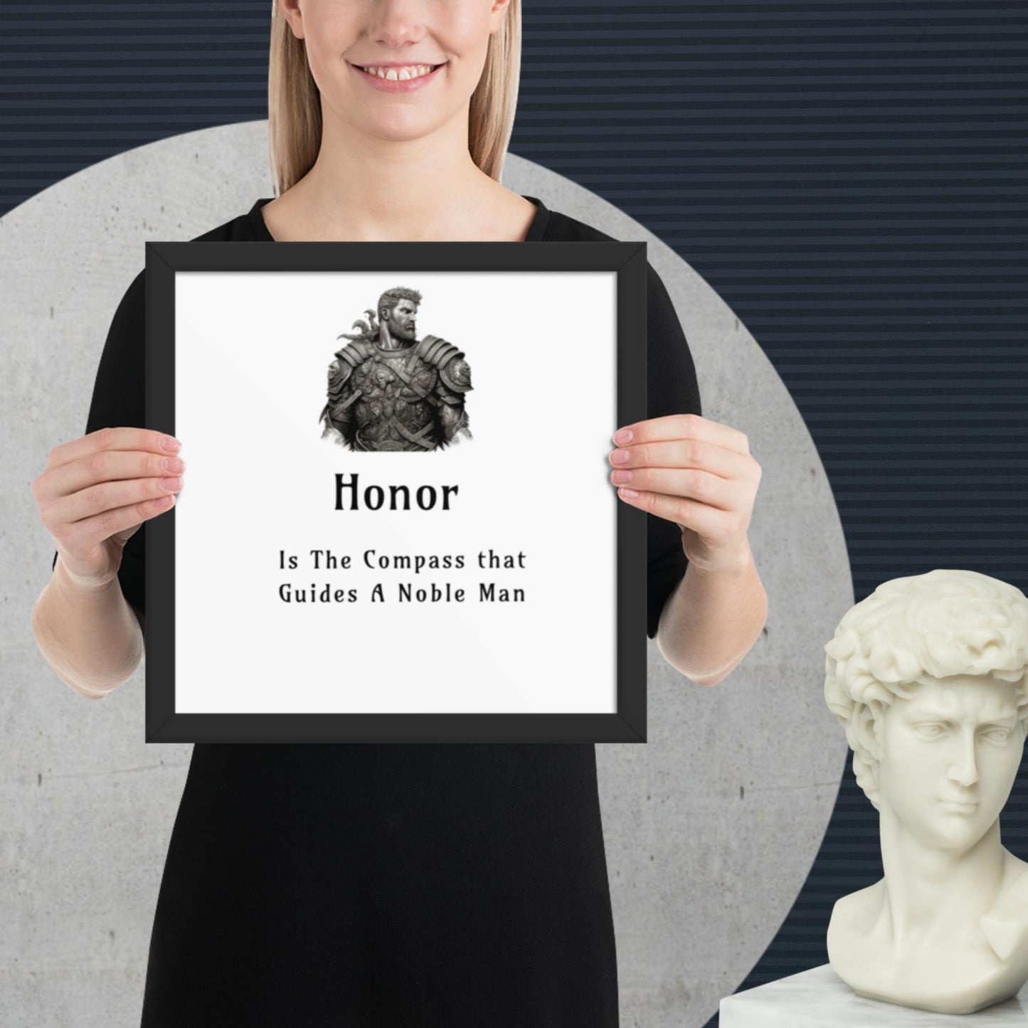 Stoic Philosophy Quote | Framed Wall Art | Inspirational Poster | Framed Poster | Self Improvement | Quotes | Honor Compass