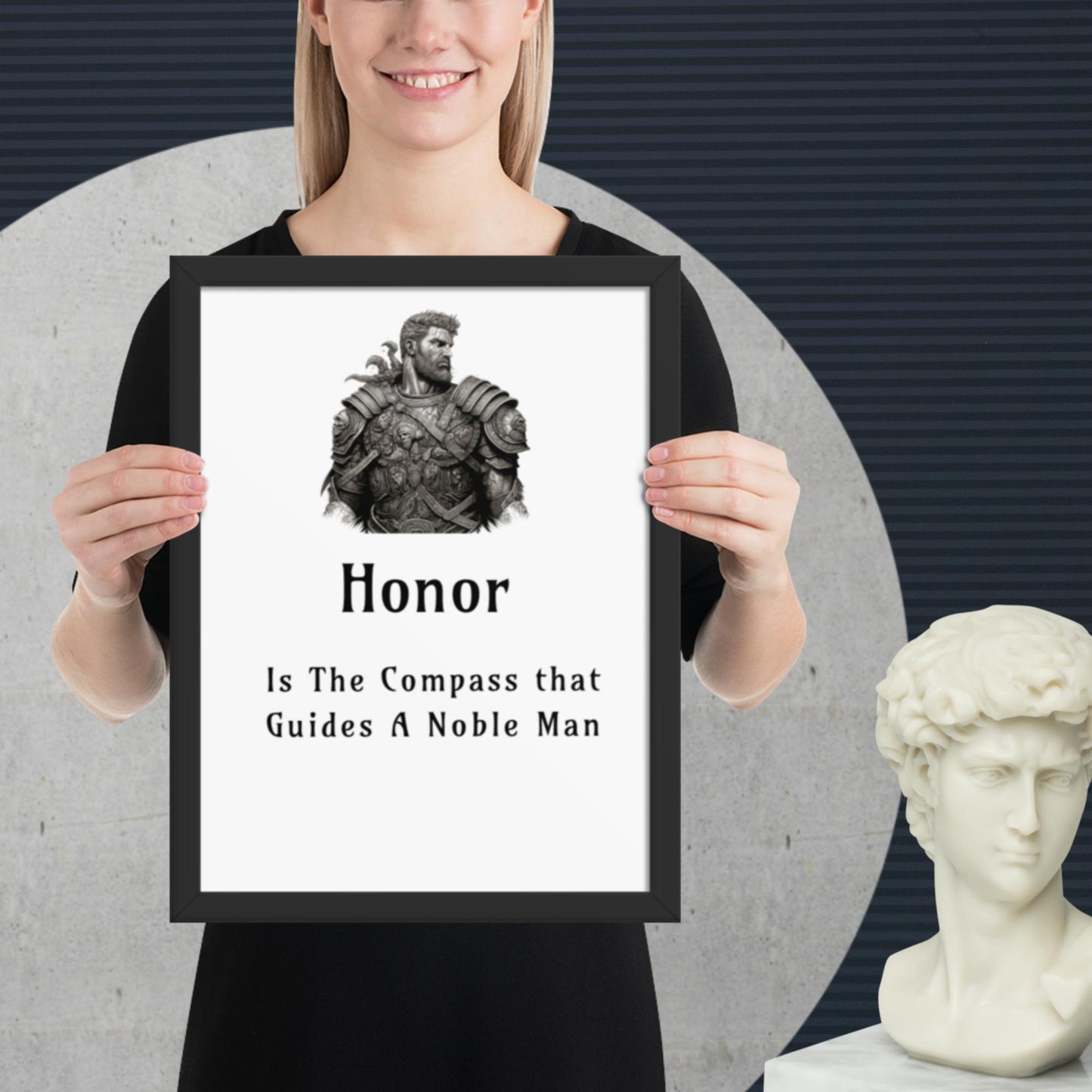 Stoic Philosophy Quote | Framed Wall Art | Inspirational Poster | Framed Poster | Self Improvement | Quotes | Honor Compass