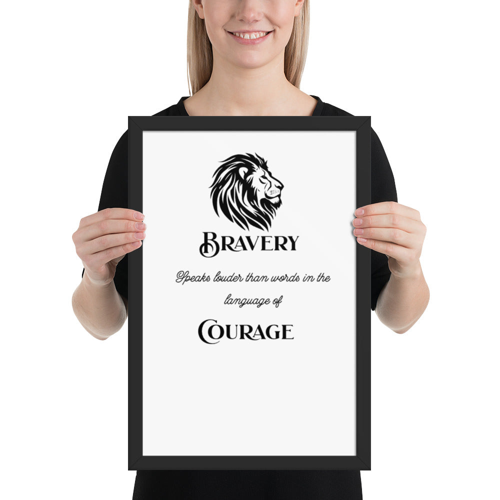 Stoic Philosophy Quote | Framed Wall Art | Inspirational Poster  | Framed Poster | Life Lessons | Self Improvement | Quotes | The Brave Lion