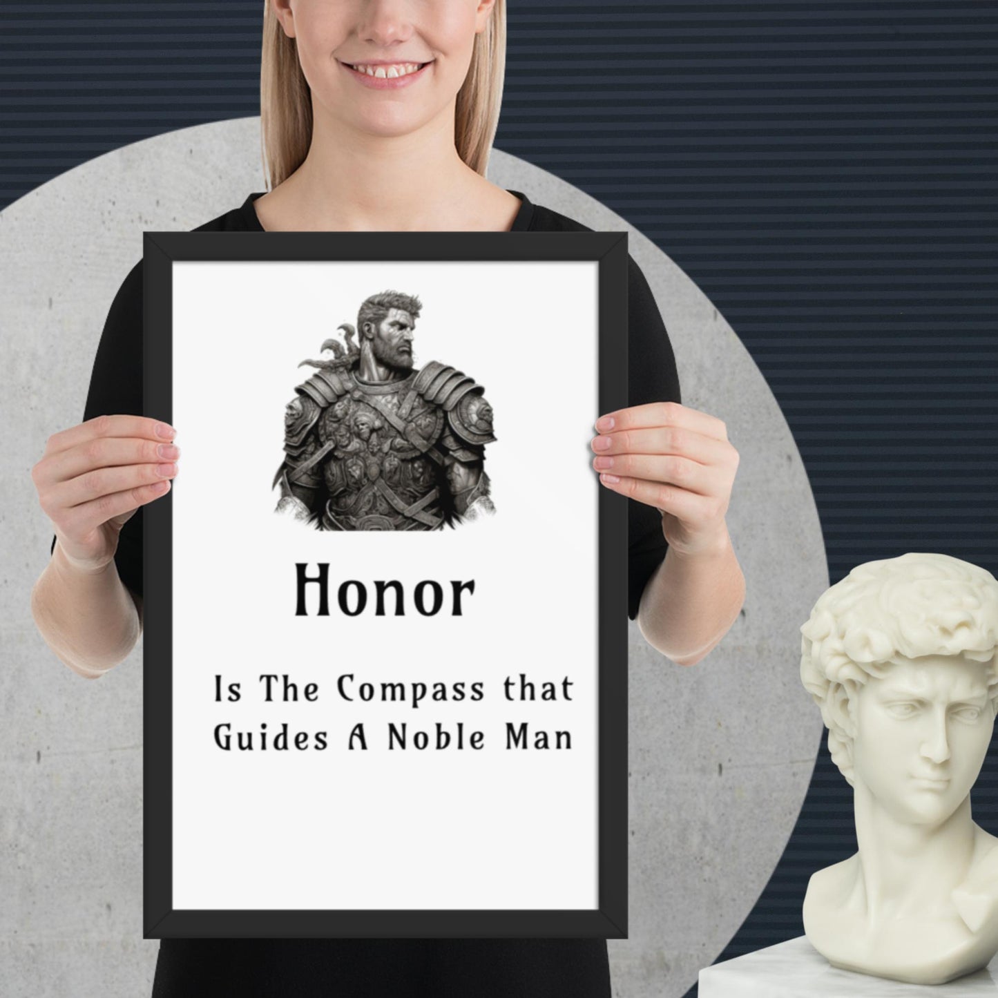 Stoic Philosophy Quote | Framed Wall Art | Inspirational Poster | Framed Poster | Self Improvement | Quotes | Honor Compass