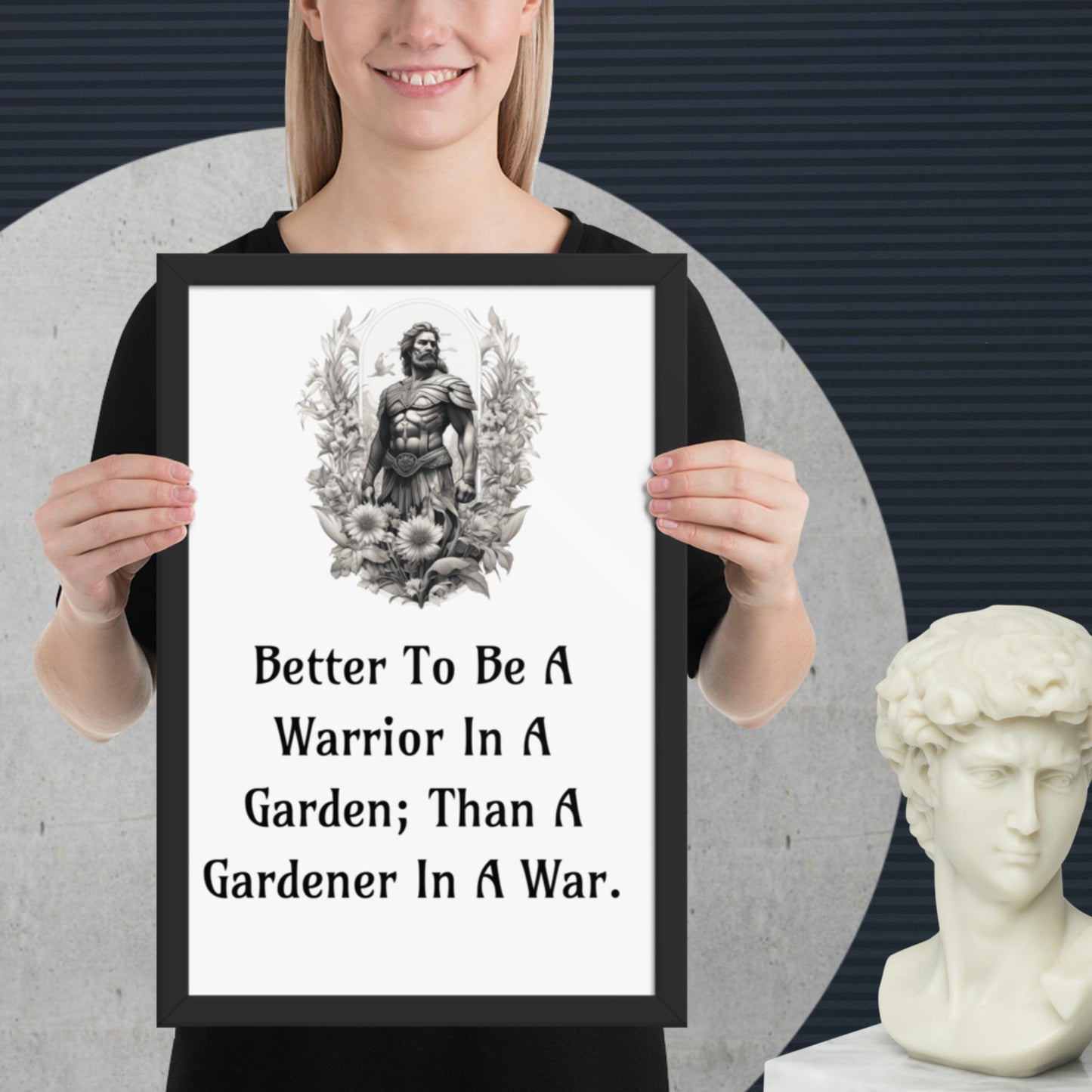 Stoic Philosophy Quote Poster | Inspirational Poster | Framed Poster | Self Improvement | Quotes | Warrior Gardener