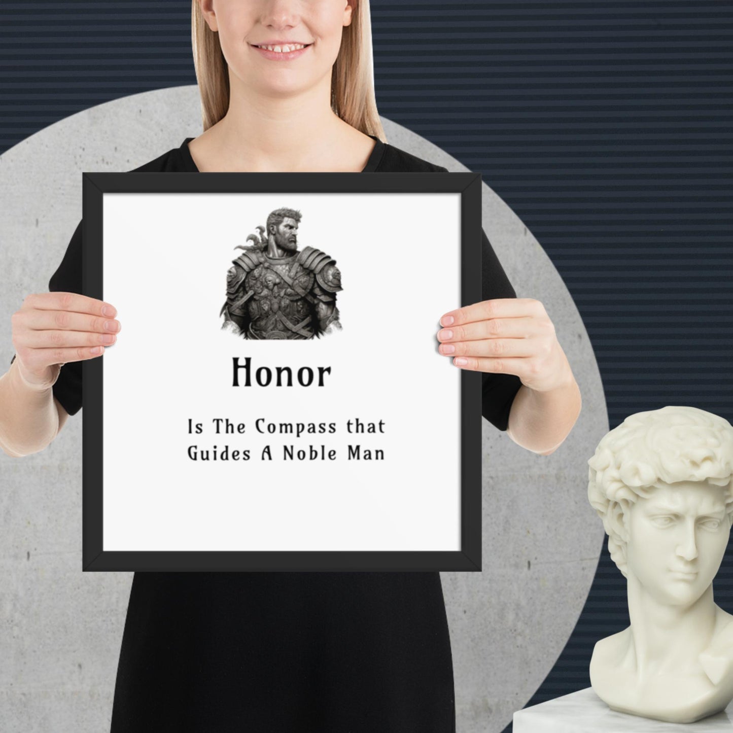 Stoic Philosophy Quote | Framed Wall Art | Inspirational Poster | Framed Poster | Self Improvement | Quotes | Honor Compass