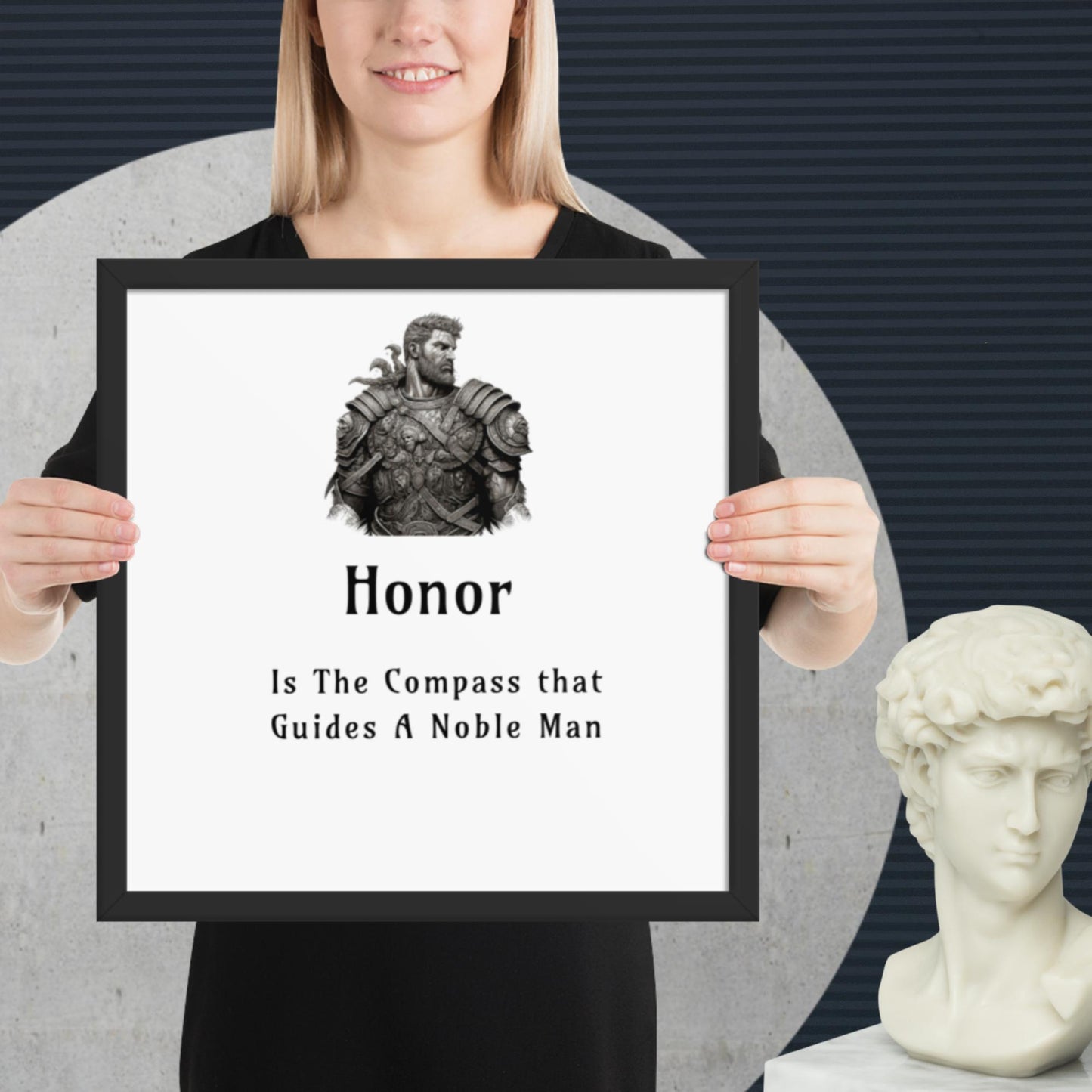 Stoic Philosophy Quote | Framed Wall Art | Inspirational Poster | Framed Poster | Self Improvement | Quotes | Honor Compass