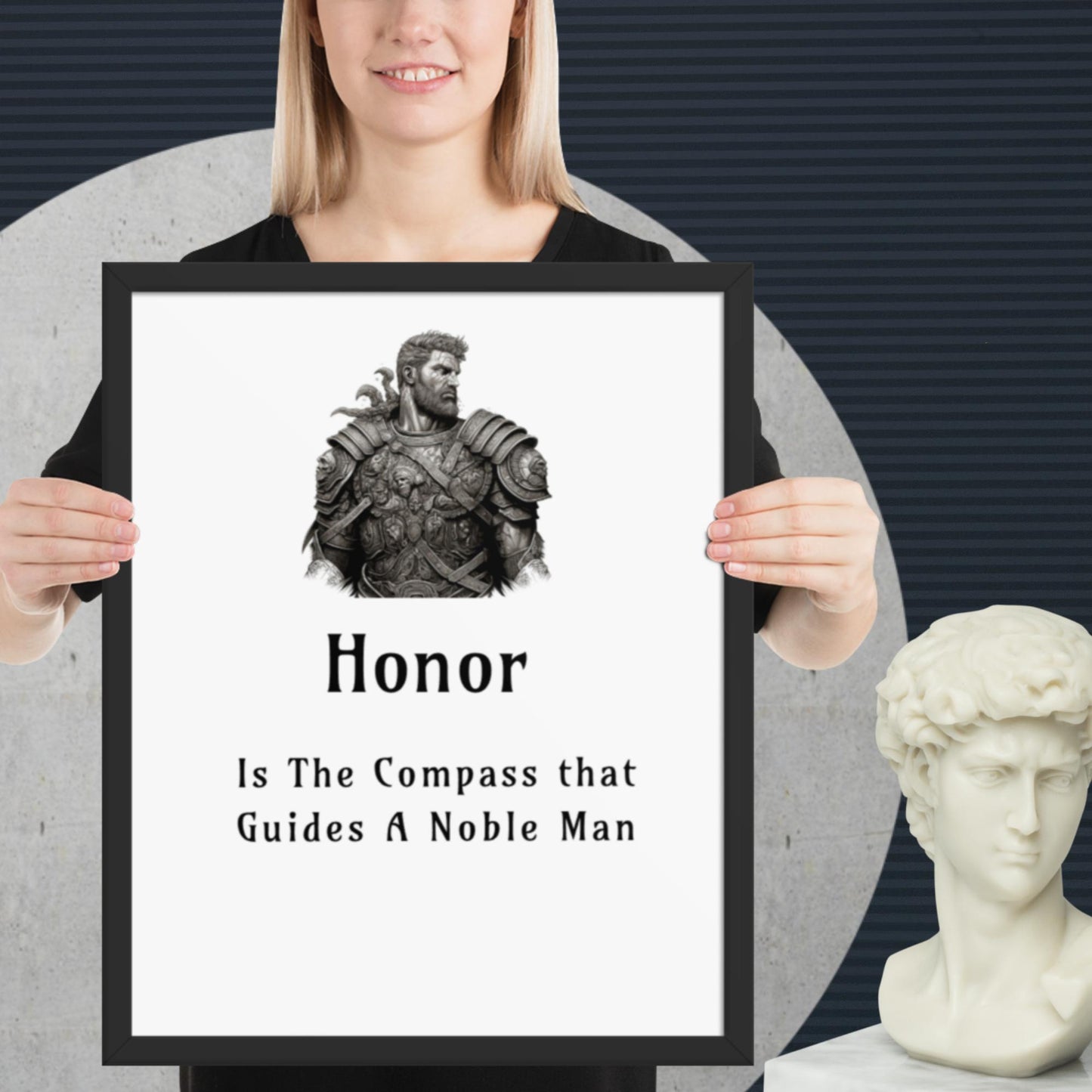 Stoic Philosophy Quote | Framed Wall Art | Inspirational Poster | Framed Poster | Self Improvement | Quotes | Honor Compass