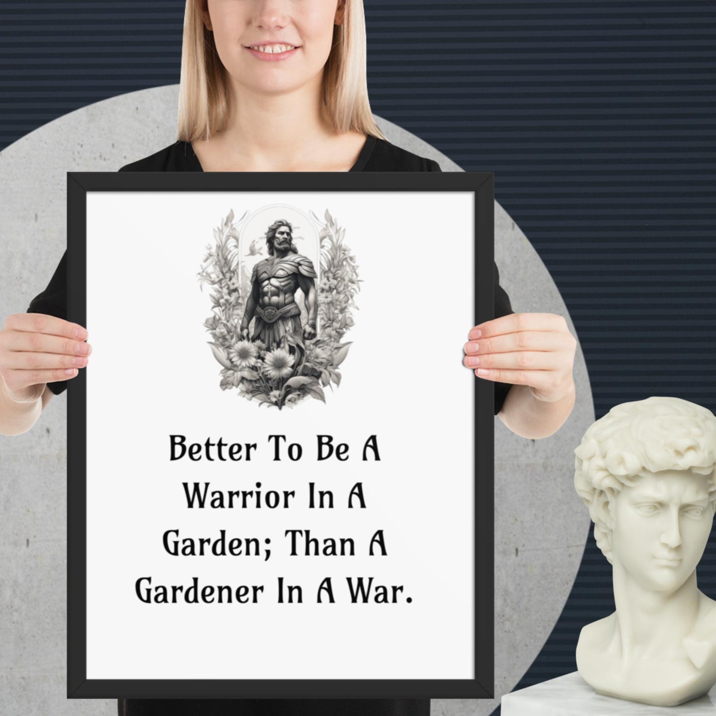 Stoic Philosophy Quote Poster | Inspirational Poster | Framed Poster | Self Improvement | Quotes | Warrior Gardener