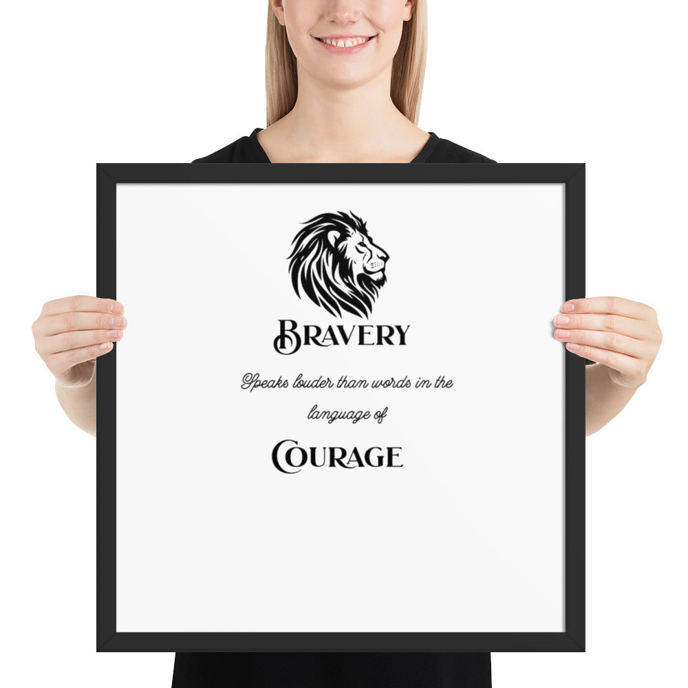 Stoic Philosophy Quote | Framed Wall Art | Inspirational Poster  | Framed Poster | Life Lessons | Self Improvement | Quotes | The Brave Lion