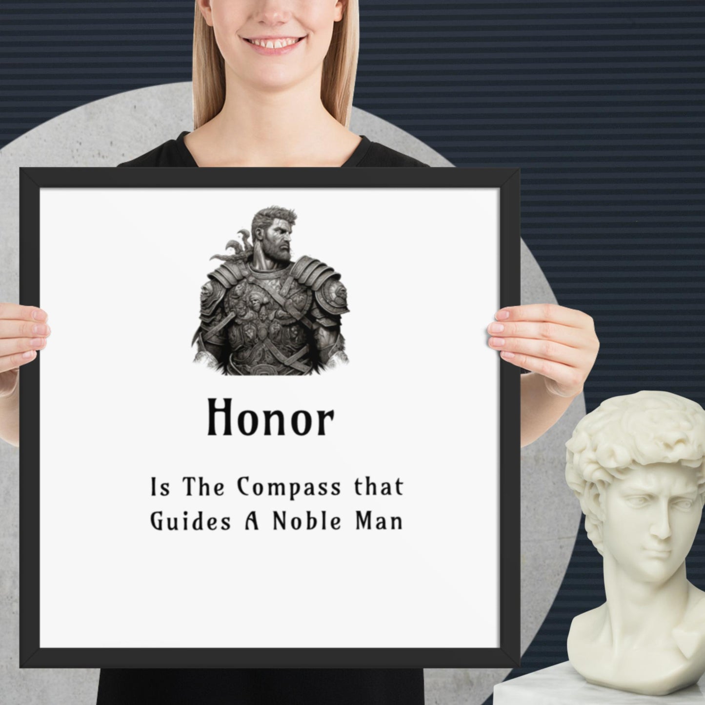 Stoic Philosophy Quote | Framed Wall Art | Inspirational Poster | Framed Poster | Self Improvement | Quotes | Honor Compass