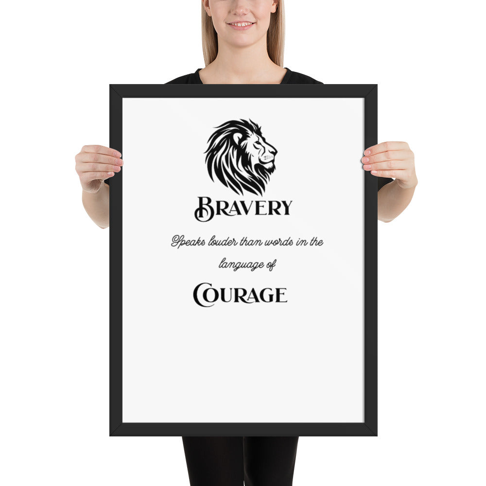 Stoic Philosophy Quote | Framed Wall Art | Inspirational Poster  | Framed Poster | Life Lessons | Self Improvement | Quotes | The Brave Lion