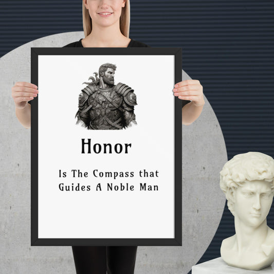 Stoic Philosophy Quote | Framed Wall Art | Inspirational Poster | Framed Poster | Self Improvement | Quotes | Honor Compass