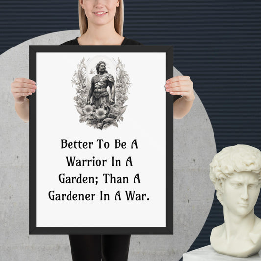 Stoic Philosophy Quote Poster | Inspirational Poster | Framed Poster | Self Improvement | Quotes | Warrior Gardener