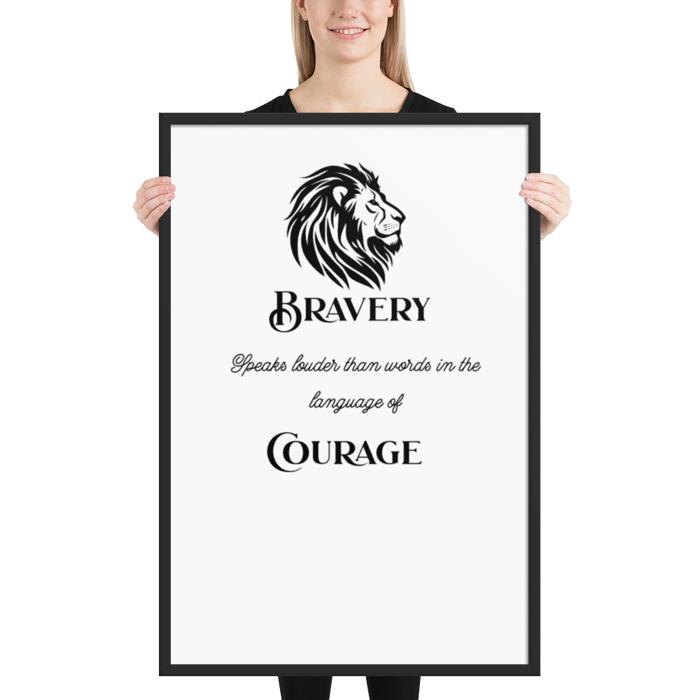 Stoic Philosophy Quote | Framed Wall Art | Inspirational Poster  | Framed Poster | Life Lessons | Self Improvement | Quotes | The Brave Lion