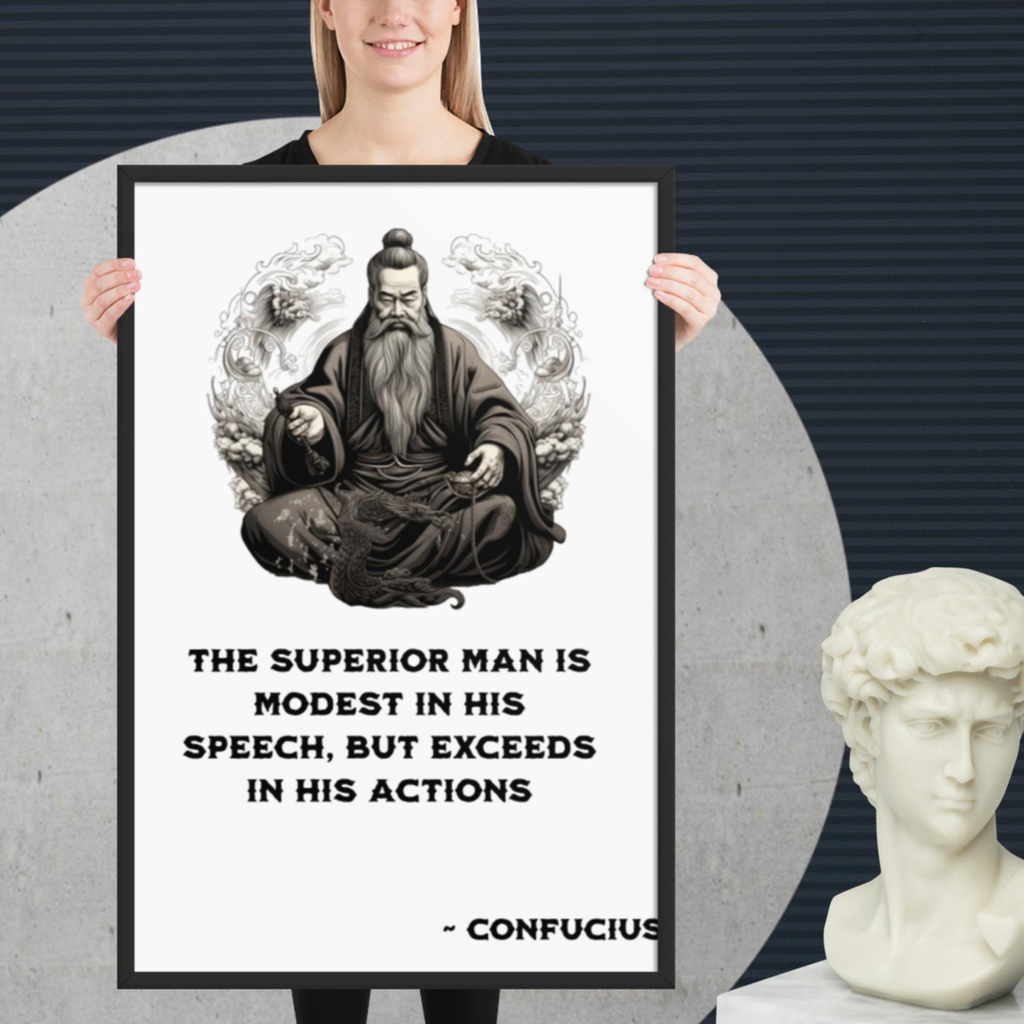 Stoic Philosophy Quote | Framed Wall Art | Inspirational Poster | Framed Poster |  Motto | Self Improvement | Daily Quotes | Superior Man