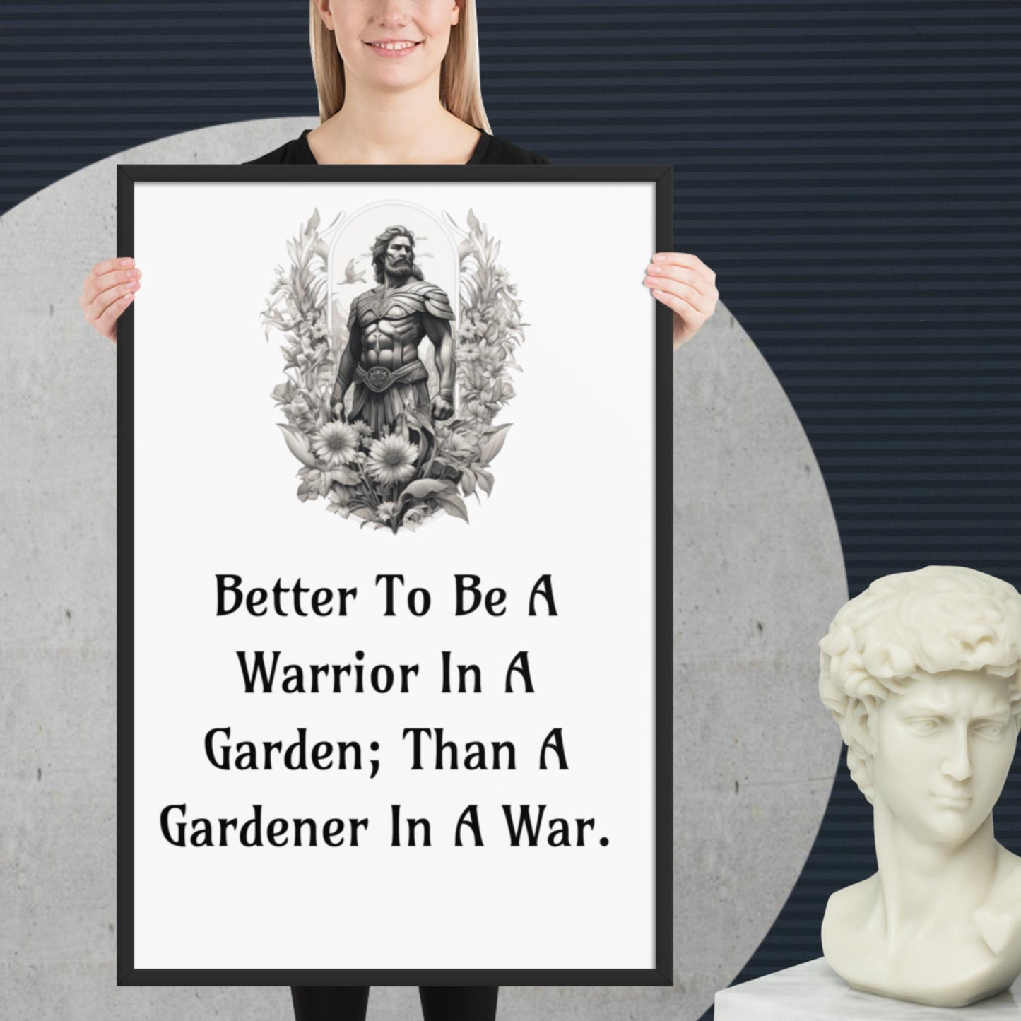 Stoic Philosophy Quote Poster | Inspirational Poster | Framed Poster | Self Improvement | Quotes | Warrior Gardener