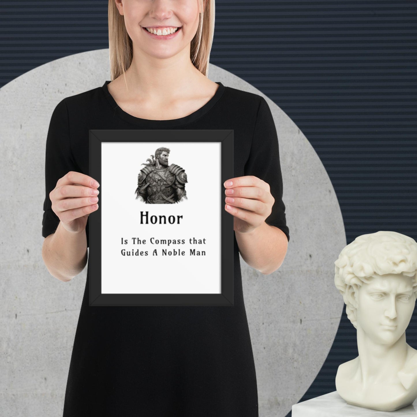 Stoic Philosophy Quote | Framed Wall Art | Inspirational Poster | Framed Poster | Self Improvement | Quotes | Honor Compass