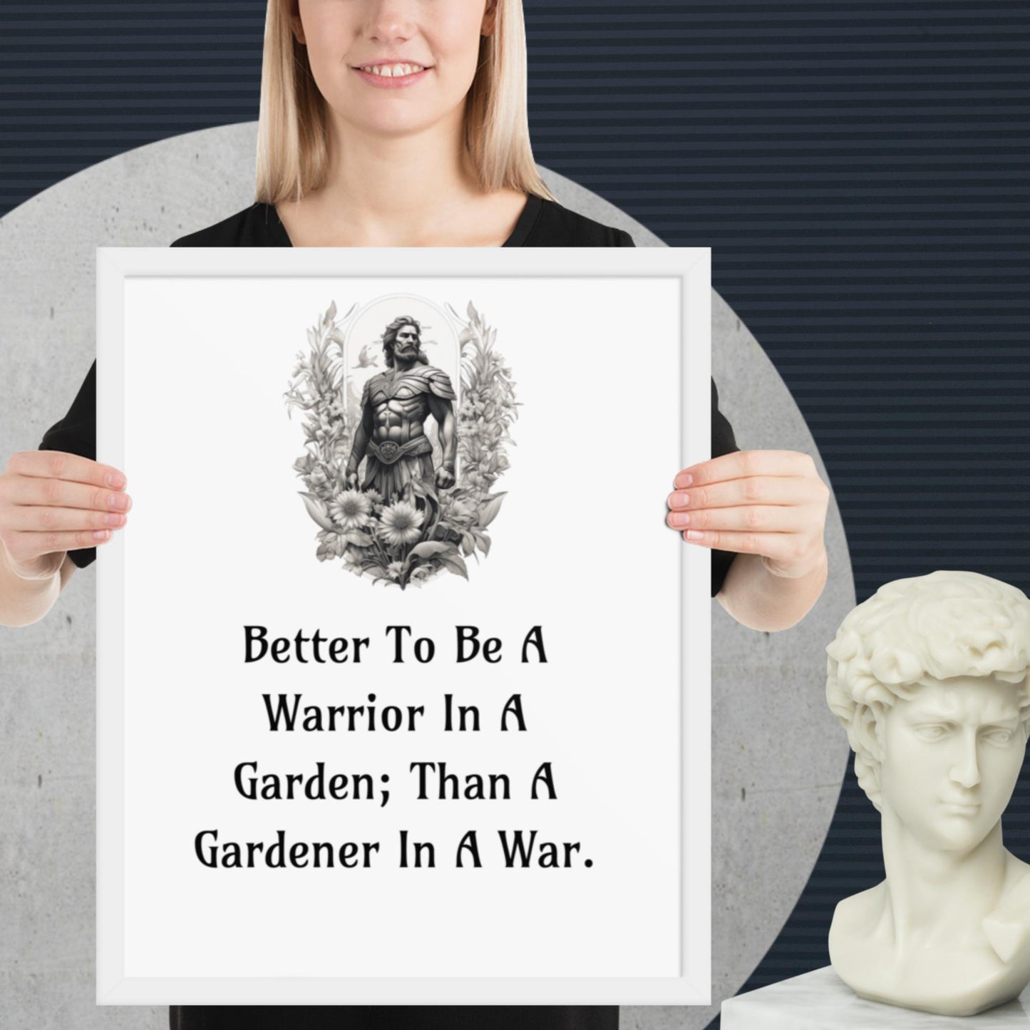 Stoic Philosophy Quote Poster | Inspirational Poster | Framed Poster | Self Improvement | Quotes | Warrior Gardener