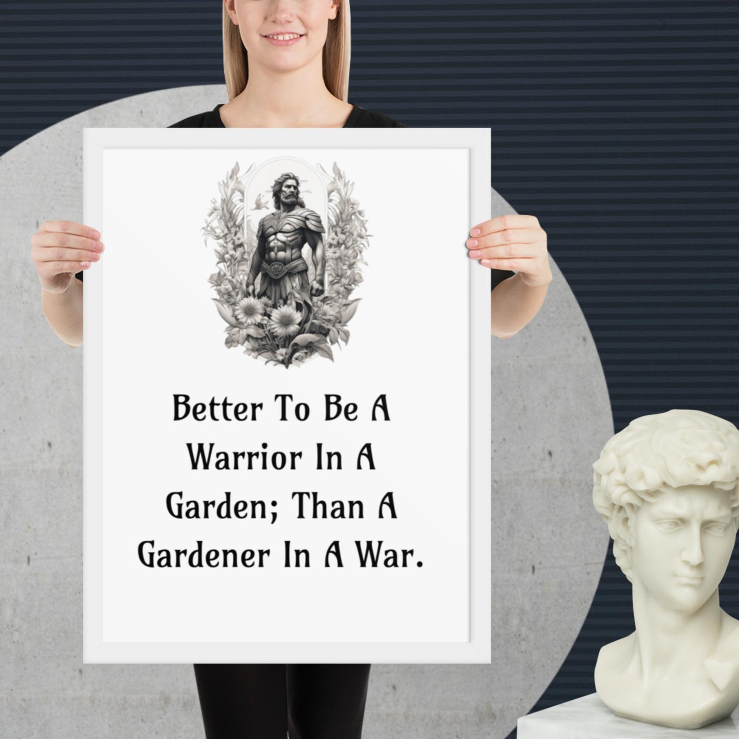 Stoic Philosophy Quote Poster | Inspirational Poster | Framed Poster | Self Improvement | Quotes | Warrior Gardener