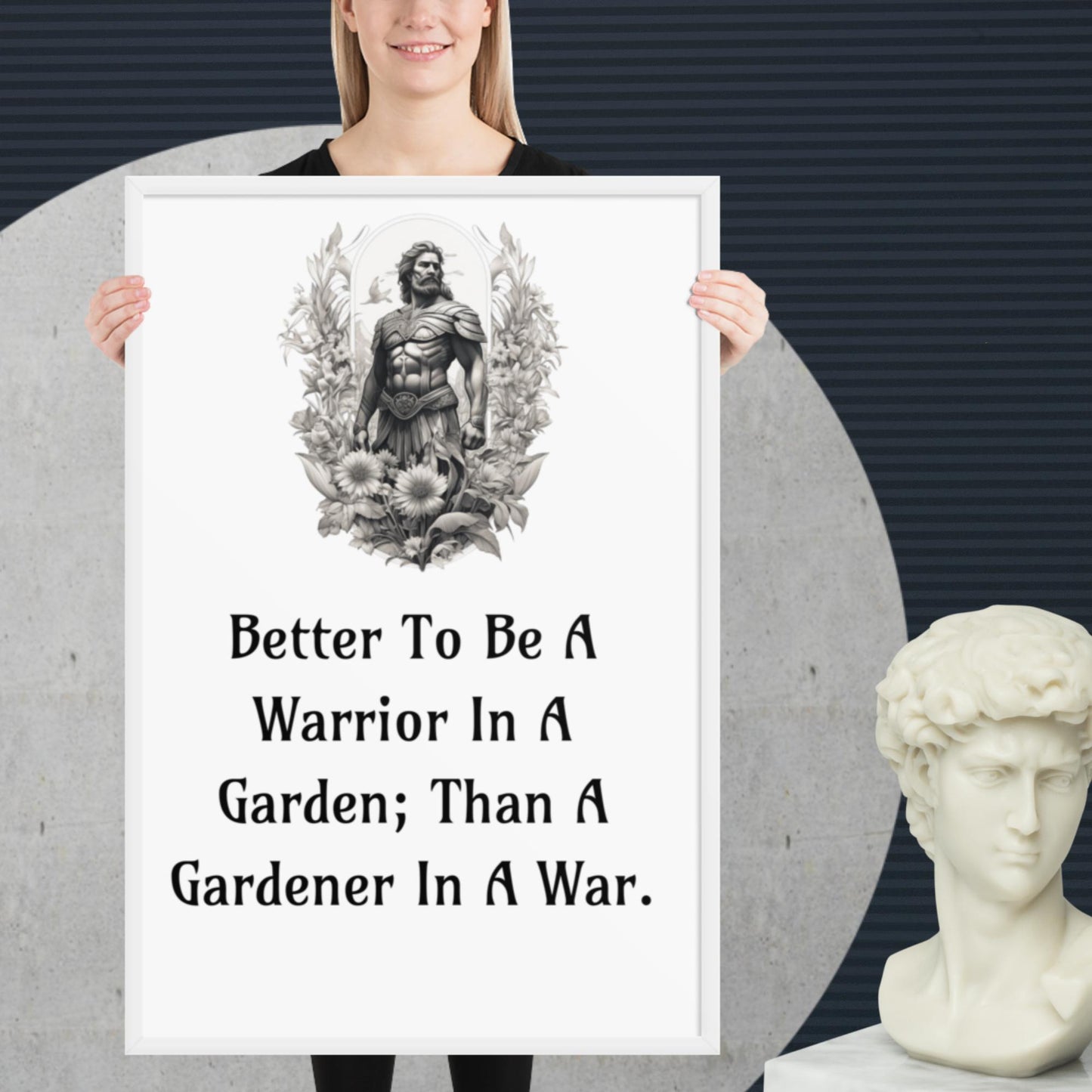 Stoic Philosophy Quote Poster | Inspirational Poster | Framed Poster | Self Improvement | Quotes | Warrior Gardener